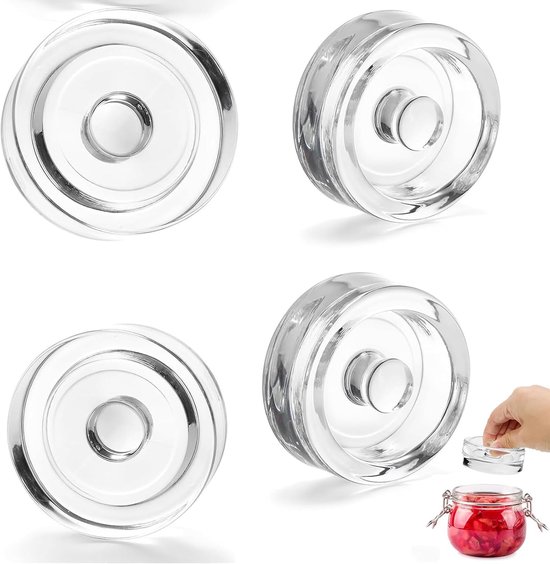 Fermentation Weights, 4pcs Fermentation Glass Weights, Cucumber Canning Glass Weights, Glass Weights for Fermentation - ShopVlot