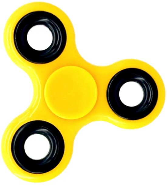 Fidget Spinner Geel - Langdurige spin - Stressverlichter voor Kinderen & Volwassenen - Anti Stress Speelgoed - Hand Spinner - Concentratie Speelgoed - Compact Formaat - Kunststof van Merkloos