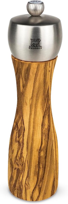 Fidji Zoutmolen, 20 cm, naturel, hoogwaardige zoutmolen, handmatig