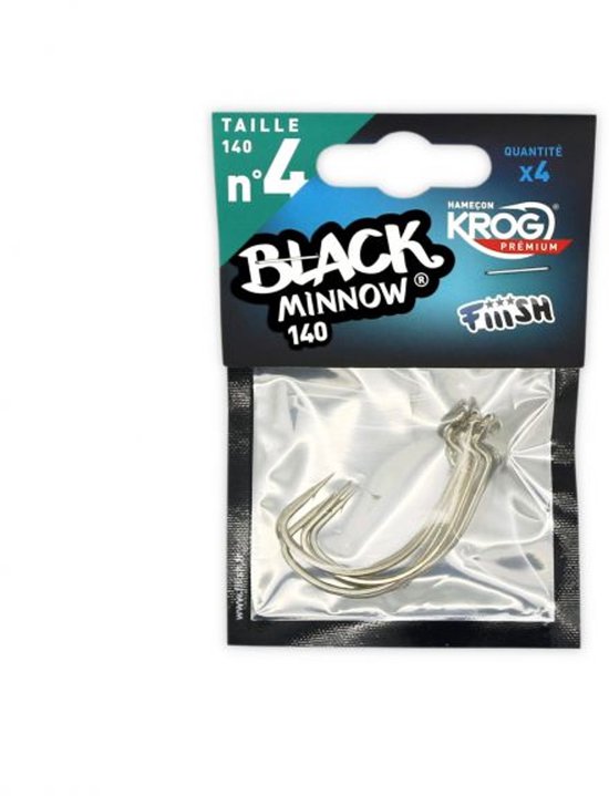 Fiiish Black Minnow Krog Premium VMC Haken No. 4 - 140 (4 Stuks van Fiiish