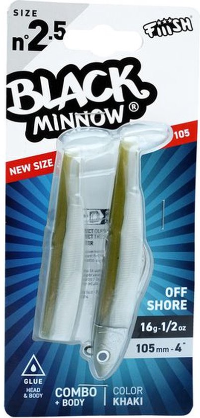 Fiiish Black Minnow N. 2.5 105mm 2X Combo Shad + Body 16Gram KHAKI van Fiiish