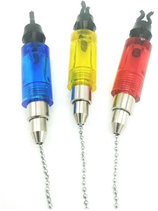 Fil 3 Bite Indicator Set - 3 stuks - Beetindicatie Karper Hangers set - Swinger set - Rood, Geel, Blauw - Karpervissen van Merkloos