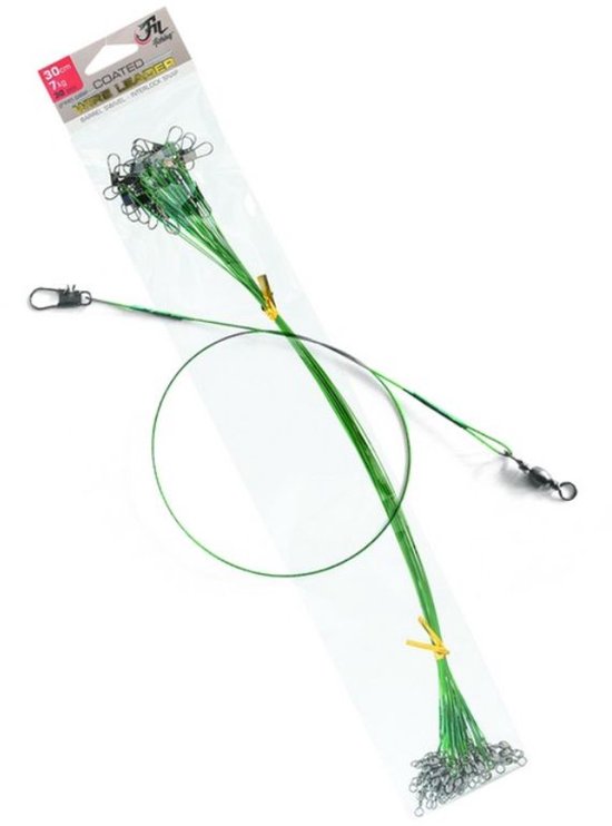 Fil Coated Wire Leader 'Green' - 30 stuks - 30cm - 15kg - Stalen onderlijnen - Groen - Roofvis onderlijnen voor Kunstaas Vissen van Fil Fishing