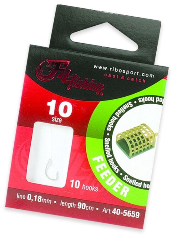 Fil Fishing Snelled Hooks 'Feeder' - Haakmaat #6 - 0.22mm - 10 stuks - Witvis/Feeder Onderlijn