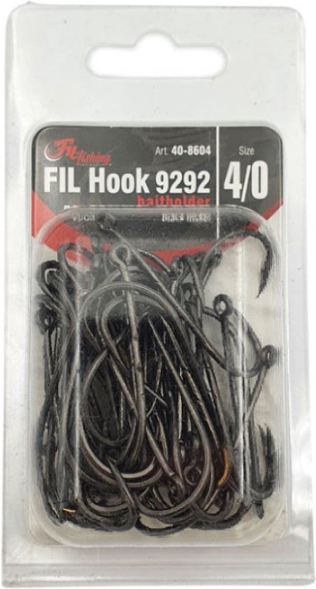 Fil Hook 9292 'Baitholder' - Haakmaat 6/0 - 25 stuks - Zeevishaken - Roofvis Haken - Vishaak van Fil Hook