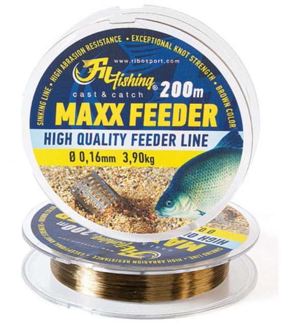 Fil MAXX Feeder - 0.22mm - 6.8kg - 200m - HQ Feeder Vislijn - Zinkend - Bruin - Nylon Witvis lijn - Method & Feeder Vissen