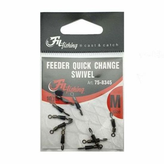 Filex Feeder Quick Change Swivels - 10 stuks - Maat S - QC Swivels voor Feeder Onderlijn - Witvis Onderlijn Montage