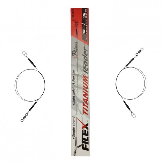 Filex Titanium Leader - 15kg - 25cm - 2 stuks - Roofvis Stalen Onderlijnen - Kunstaas Onderlijn voor Vissen van Merkloos
