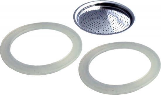 Filterplaatje en 2 Afsluitringen voor Percolator, 4 Kops - Gefu | NANDO van Fil