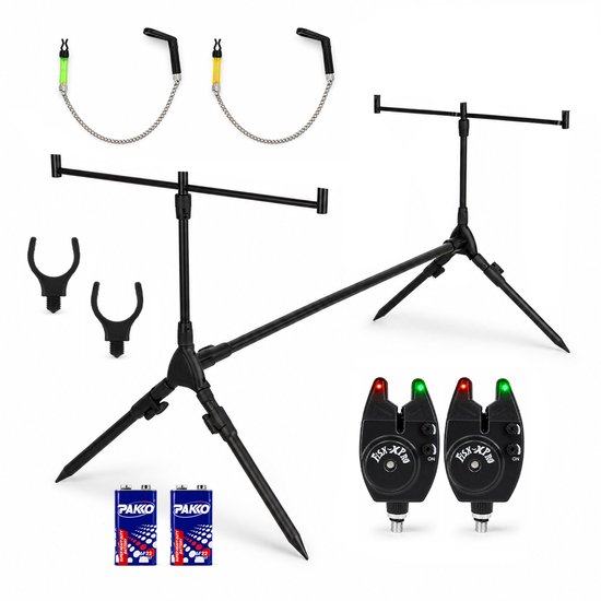 Fish-Xpro Basic Rodpod Set - Voor 2 Hengels - Met Beetmelders en Hangers van Fish-Xpro