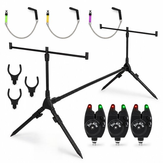 Fish-Xpro Basic Rodpod Set - Voor 3 Hengels - Met Beetmelders en Hangers