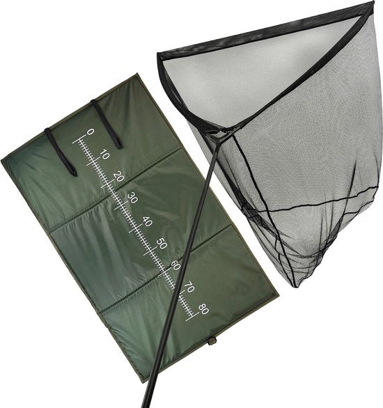 Fish-Xpro Carp Landings set - Karpernet met Onthaakmat - Karper schepnet - incl. 2 Delige steel 180cm - 42inch net van Merkloos