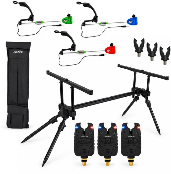 Fish-Xpro Deluxe Rodpod Set - Voor 3 Hengels - Met Beetmelders en Swingers van Fish-Xpro
