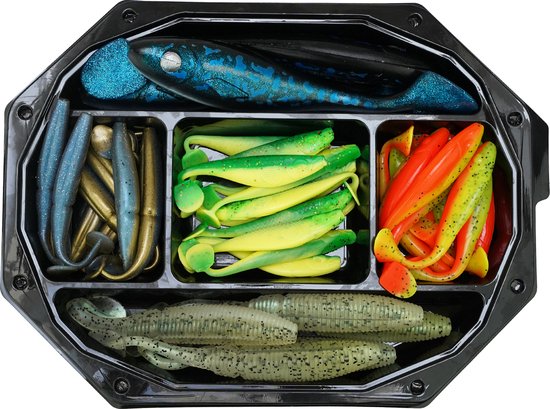 Fish-Xpro Fishxpro Softbait Set Naturel - Helder Water - 7 tot 20cm - +/- 35 stuks - Shads - Kunstaas van Fish-Xpro