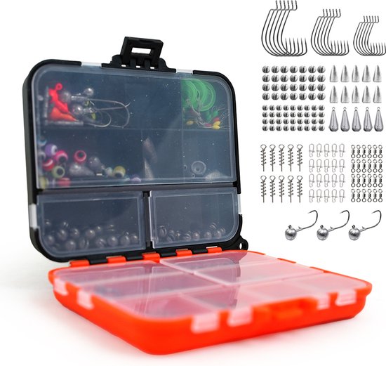 Fish-Xpro Haak & Lood set 201-Delig - Vishaken - Vislood -Wartels - Jighaken - Incl. Tacklebox van Fish-Xpro
