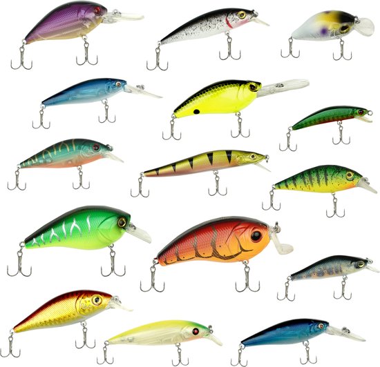 Fish-Xpro - Kunstaasset - Pluggenset - 15 stuks - Kunstaas - Crankbait - Roofvis van Fish-Xpro