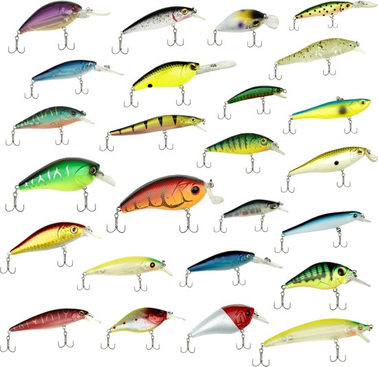 Fish-Xpro - Kunstaasset - Pluggenset - 25 stuks - Kunstaas - Crankbait - Roofvis van Merkloos