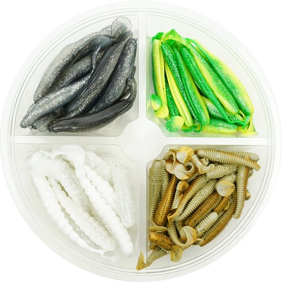 Fish-Xpro Softbait Set Allround - Allround Water - 7 tot 12cm +/- 60stuks - Shads - Kunstaas set - Roofvis van Fish-Xpro
