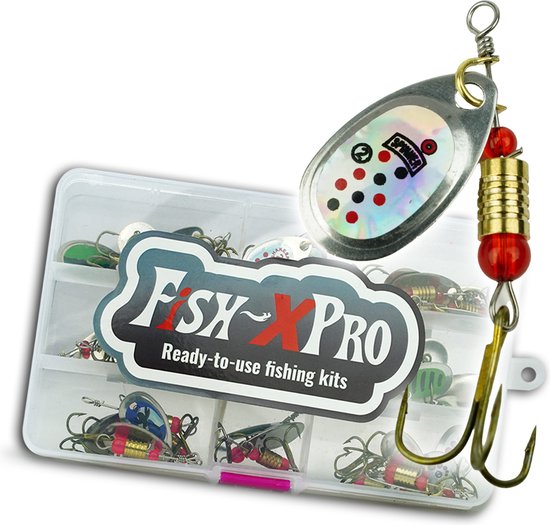 Fish-Xpro Spinner set 31-Delig - Roofvissen - Spinnerset - Blinker set - Kunstaas - incl. Tacklebox van Fish-Xpro