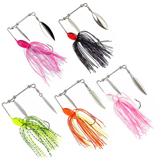 Fish-Xpro Spinnerbait Set - 5 Stuks - 5 Kleuren - Tacklebox