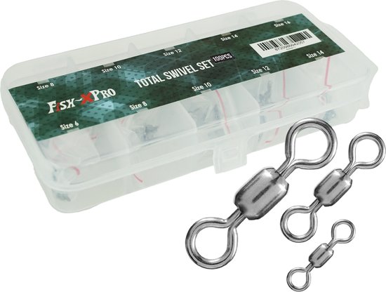 Fish-Xpro Total Swivel Set 110pcs - Wartels set assortiment van Fish-Xpro