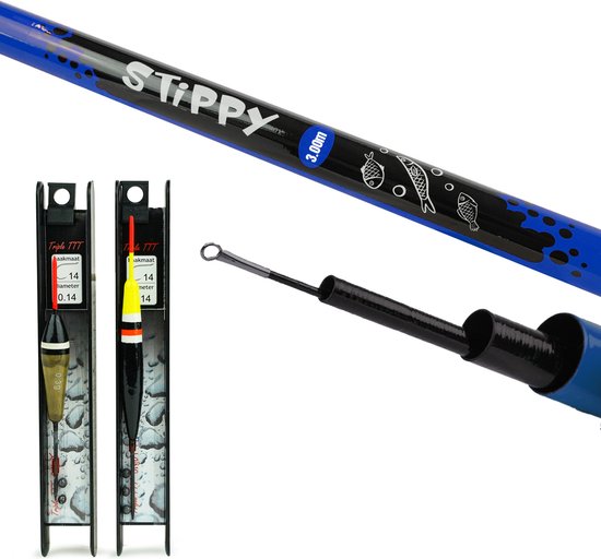 Fish-Xpro Vaste hengelset 3m - Telescoop Hengel - Witvisset - Visset - incl 2 Vistuigjes