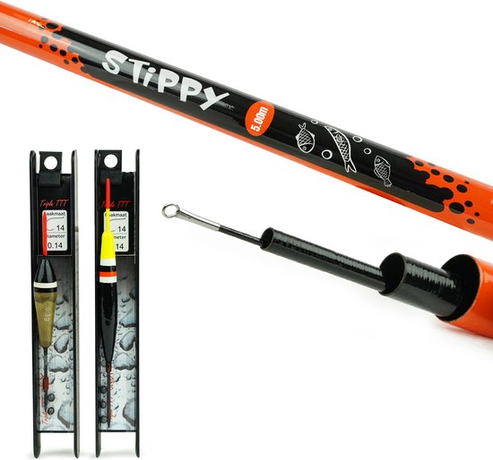 Fish-Xpro Vaste hengelset 5m - Telescoop Hengel - Witvisset - Visset - incl 2 Vistuigjes