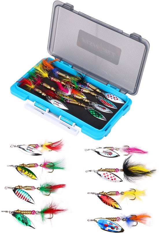 Fish4All Spinner Box Willow 7cm 4.3g (8 Stuks) | Kunstaas set van Merkloos