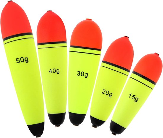Fishing Floats - EVA Foam Floats - Slip Bobbers - EVA Slider Bobbers - Fishing Buoy voor Zoetwater en Zoutwater (15, 20, 30, 40, 50g) van Merkloos