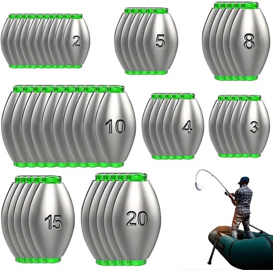 Fishing Lead Set 50pcs, Running Lead Fishing, Ground Lead & Lead Fishing, Reusable & Corrosion Resistant Fishing - ShopVlot
