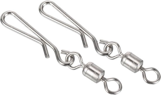 Fishing Rolling Swivel met Hanging Snap - 20 Pack - 24lb - Rvs Vissen Terminal Tackle - Zilver van Merkloos