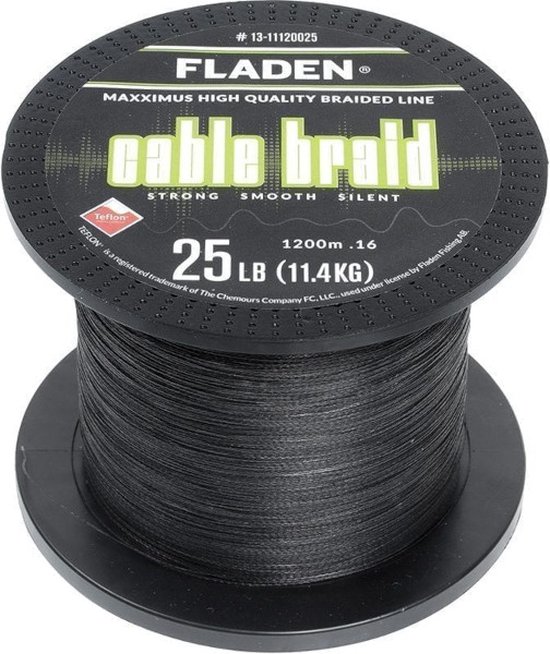 Fladen Maxximus Cable Braid Black 0,30mm (1200m) - Gevlochten Lijn van Merkloos