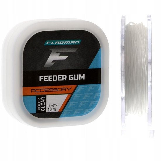 Flagman Feeder Gum 0,6 mm 10 m - Transparante schokdemper voor zichtbaarheid van Flagman