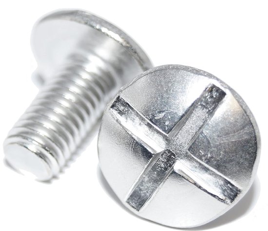 Flat Round Screws with Large Head M6X10 25pcs NF E 25-129 A2 Stainless Steel, Low Head, Double Slot - ShopVlot