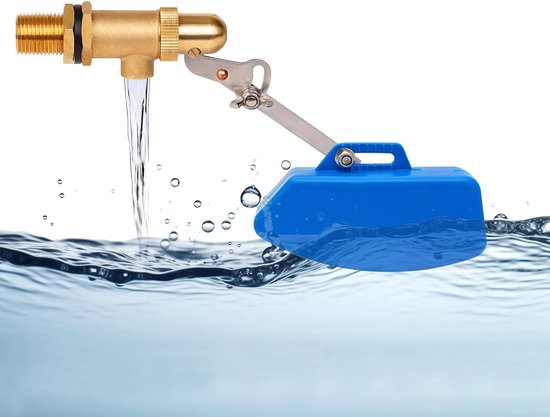 Float Valve 1/2 Inch Brass Valves with Blue Plastic Float, Water Level Regulator, Automatic Float Switch for Water - ShopVlot van float