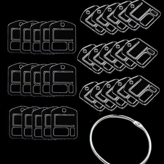 floss Organizer 30 stuks set, 50 x 40 x 2,5 mm slanke draad klossen met 1 stuk cirkel binder voor doe-het-zelf naaien ambacht