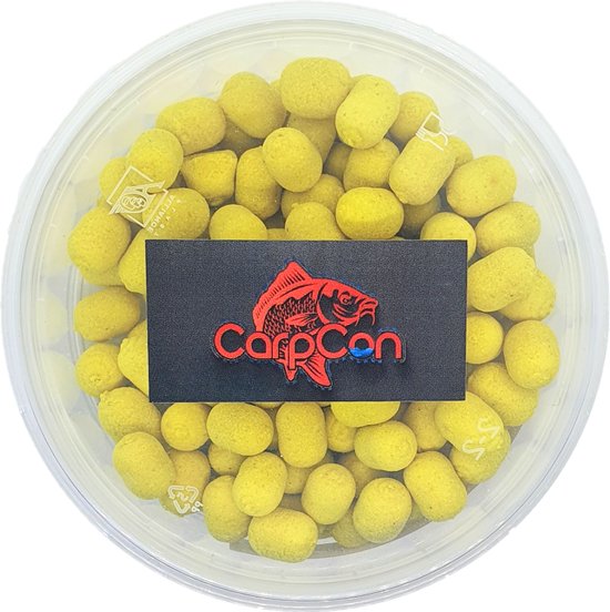 Fluo Dumbell Mini Wafters 'Sweetcorn' 11x7mm - 70g - Method Feeder Haakaas - Karper/Witvissen - Mini boilies van Merkloos
