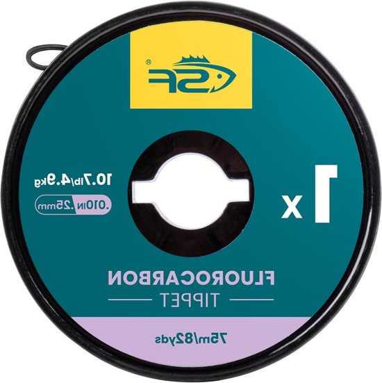 Fluorocarbon Tippet Lijn - Vliegvissen Lijn - Forel Vissen - Hoge Slijtvastheid - 75 M - Transparant van Fluorocarbon.