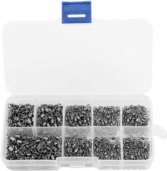 Fly Fishing Rolling Swivel with Solid Ring Fishing Hooks Bearing Connector Fishing Swivels Tackle for Saltwater of Freshwater van Merkloos