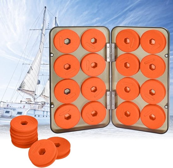 Foam Koordoprollers voor Voorkruiken, 43x13mm, Visserslijn, Spoelen met Plastic Doos, Schuim Wikkelen, Vissersaccessoires, Set van 16, Ideaal voor Organisatie en Opslag
