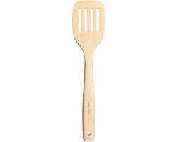 Folken Spatel met Gleuven, Spatel voor gecoat Kookgerei | Lengte 30 cm, FSC-gecertificeerd Esdoornhout, 1075686