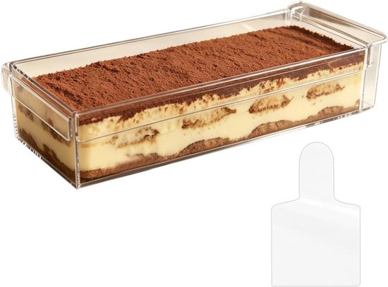Food Grade Acryl Cake Box Herbruikbare Mousse Container Deksel Zijpaneel