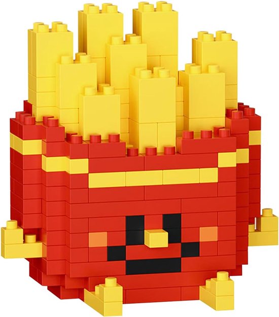 Food Series Micro Bouwsteen voor Kinderen en Volwassenen Thuis en Kantoor Decoratie Speelgoed WKLJM-04 (Gouden Friet, 234 stuks) 8924