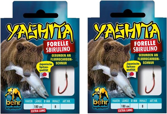 Forelhaken set van 16 - gebonden fluorocarbon - extra lange 180 cm voorvakken - direct klaar voor gebruik - ShopVlot
