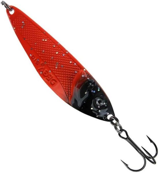 Forellen Blinker - Zeevisserij Kunstaas - Zoutwater Vissen - UV Actieve Kleuren - 9cm 28g - Rood Zwart