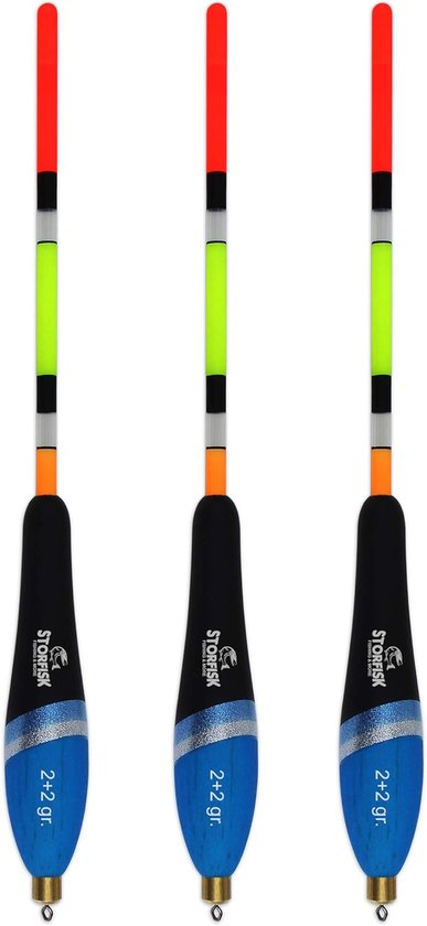 Forelposes Set - Dobbers Vissen - Forel Vissen - Signaal Oranje Antenne - 3 Delig 15cm - Blauw Zwart