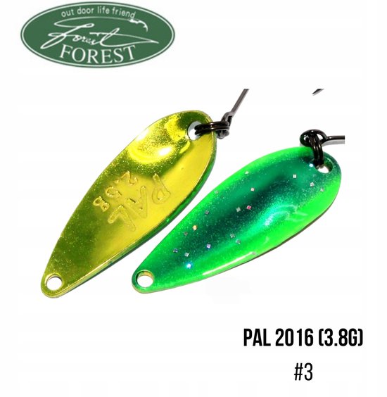 Forest PAL Wobbler #3 Oostgroen (3,8 g) - Vissen van Merkloos