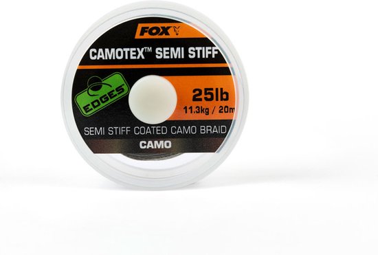 Fox Camostiff Semi Stiff - Semi Stiff Coated Camo Braid (20m) - Maat : 25lb van Fox