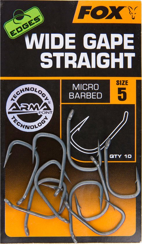 Fox Carp Edges Wide Gape Straight Haken #5 van Fox