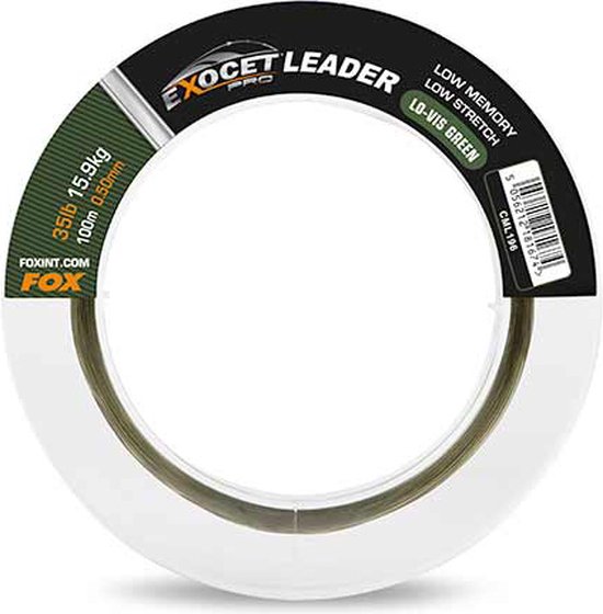 Fox Carp - Exocet Pro Leader Low Vis Green - 100m - Fox Carp van Fox